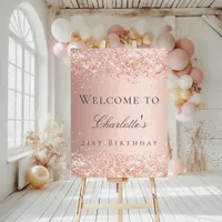 Birthday rose gold blush welcome foam board