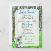 Koala Bear Its a Boy  Baby Shower Invitations