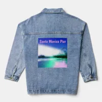 Santa Monica Pier - Blue Green Photo Edit Denim Jacket