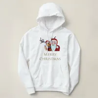 Watercolor Laughing Santa Claus Rudolf  Smiling Hoodie