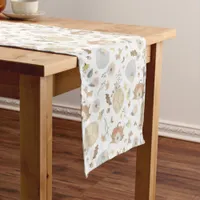 Orange Pumpkin Fall Floral Table Runner