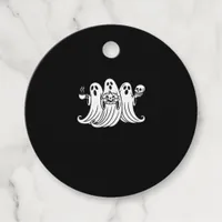 Spooky Coffee Sipping Pumpkin Holding Favor Tags