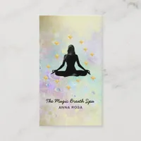 *~ Woman Yoga Gold Meditation  Glitter Mindfulness Business Card