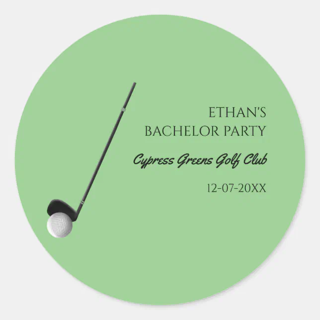 Golf Bachelor Party - Golfing trip Classic Stylish Classic Round Sticker