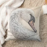 *~* White Swan Sketch Beautiful SC1 Throw Pillow