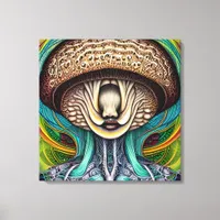 Portait of a Mushroom With Human Features  Canvas Print