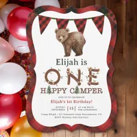 One Happy Camper 1st Birthday Party Invitation