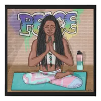 Urban Art | Pretty Woman doing Meditation Faux Canvas Print