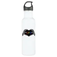 Month Skeleton Heart Hands LGBTQIA  Stainless Steel Water Bottle