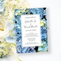 Blue Hydrangea Blossom Garden Wedding Invitation