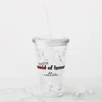 Maid of Honor Bestie Custom Name Bachelorette Acrylic Tumbler