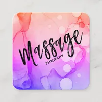 *~* Watercolor Massage Therapy- Massage Therapist Square Business Card