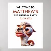 llama funny Caricatures Mexican 1st Birthday  Poster