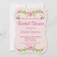 Pink and Green Nostalgic Floral Flat Card