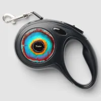 Ethereal Cosmic Eye Monogram Vibrant Abstract Art Retractable Pet Leash