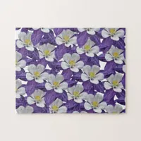 Columbine Purple and White Flower Pattern Puzzle
