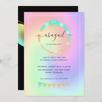 Rainbow and Gold Birthday Party Invitation