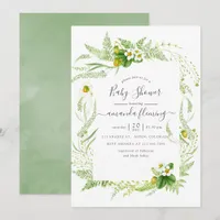 Watercolor Country Rustic Greenery Baby Shower Invitation