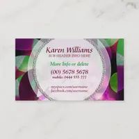 Abstract Art Pink Green Colours Business Card