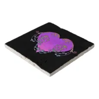 Elegant, Romantic Purple Heart with Flourish  Trivet