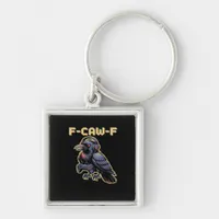 F-Caw-F Gaming Raven With Headphones - Edgy Stream Keychain