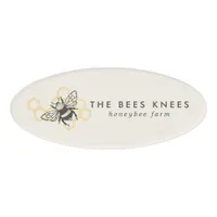 Vintage Bee Logo Rustic Honeybee Business Name Tag