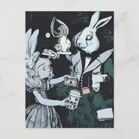 Cute Alice Smoking With the White Rabbit  Postcard