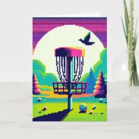 Disc Golf Pin Pixel Art Birthday Card