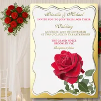 Elegant Red Rose & Gold Foil Wedding  Foil Invitat Foil Invitation