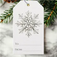 Snowflake Rustic Watercolor Minimalistic Christmas Gift Tags