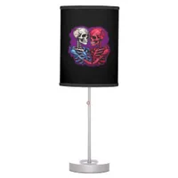 American Traditional Skeleton Holding Hands Tattoo Table Lamp