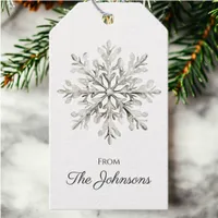Elegant Snowflake Personalized Christmas Gift Tags