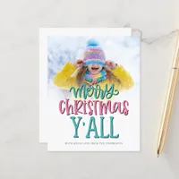 Budget Merry Christmas Y'All Photo Script Card