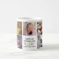 Cute First Father's Day Daddy | Photo Collage Coffee Mug