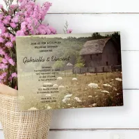 Weathered Barn Country Couples Wedding Shower Invitation