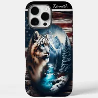 Snow Leopard Dreams of Mountains iPhone 16 Pro Max Case