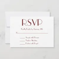 Decorative Contemporary Burgundy and White RSVP