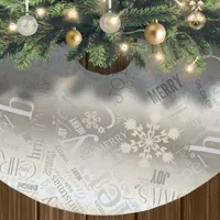 Christmas Text and Snowflake Pattern ID257 Brushed Polyester Tree Skirt