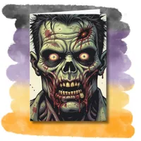 Zombie Halloween | Coloring Page Inside Card