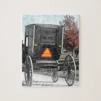 Autumn Amish Buggy Jigsaw Puzzle