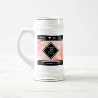 Elegant 35th Coral Wedding Anniversary Celebration Beer Stein