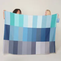 Modern Contemporary Coastal Color Block  Fleece Blanket