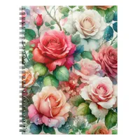 Whimsical Rose Pattern Notebook