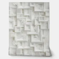 Contemporary White Box with Abstract Florals Wallpaper