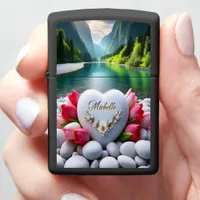 Michelle's Mountain Valley Heart Zippo Lighter