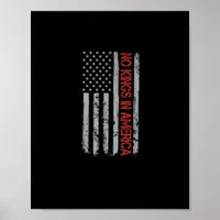 No Kings In America US Flag Vintage Retro Style Poster