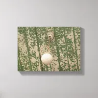 Light Bulb and Green Peeling Paint Canvas Print