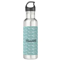 Nautical Sea Waves Summer Ocean Cool Personalized Stainless Steel Water Bottle