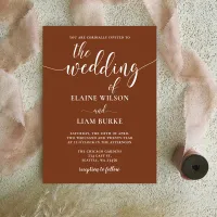 Budget Calligraphy Terracotta Wedding Invitation