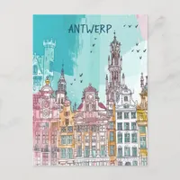 Antwerp Belgium Travel Postcard
